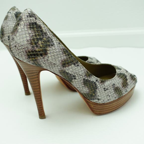 Cole Haan Womens Mariela Snake Print Platform Pump Peep Toe Leather Size 5B - Picture 4 of 7
